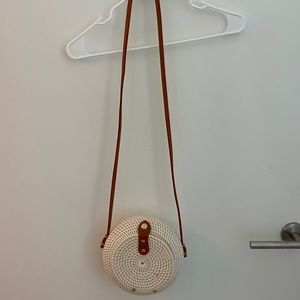 Handmade rattan crossbody purse